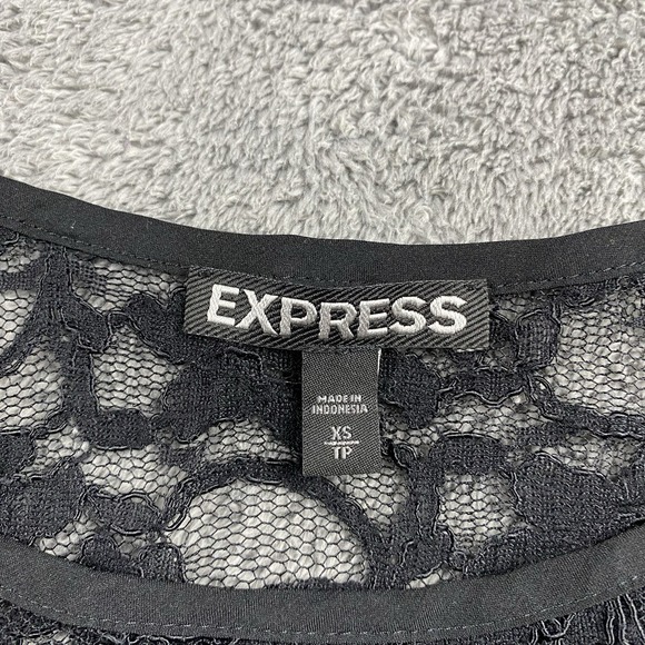 Express Sleeveless Dress Black Lace Womens XS Green - Picture 11 of 15